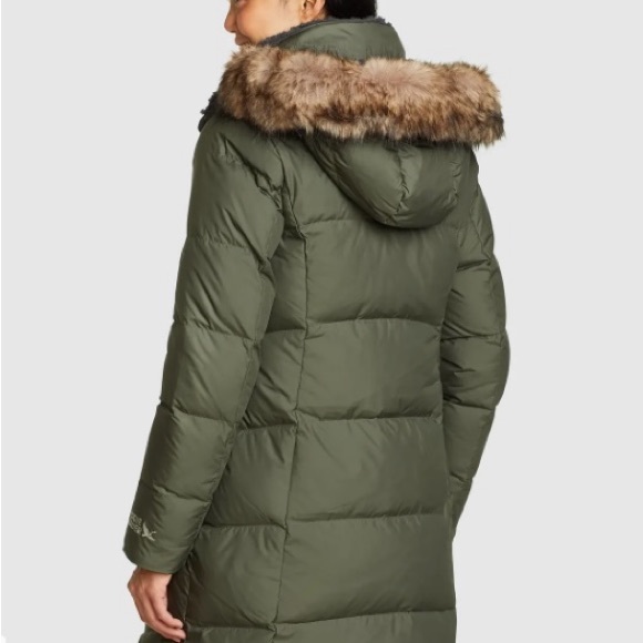 Eddie Bauer | NWT  Down Parka Olive Zip & Snap Closure Small - Picture 2 of 8
